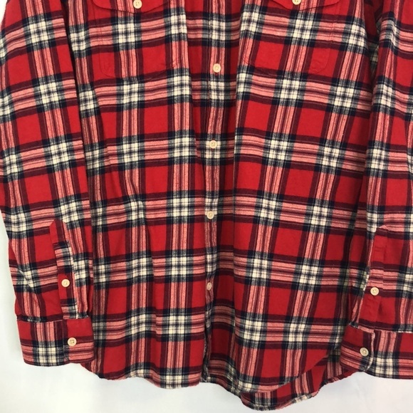 Lucky Brand Mens Red Plaid Flannel Button Up Outdoor Western Size XXL - Picture 4 of 11